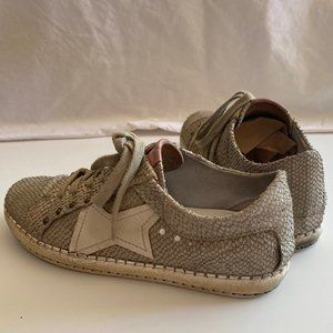 RARE! A.S. 98 Distressed Silver Snakeskin Studded Sneaker Size 39